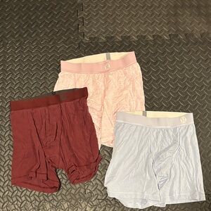 Lululemon Athletica Men's Boxer Briefs Trio - Burgundy, Pink, Light Blue